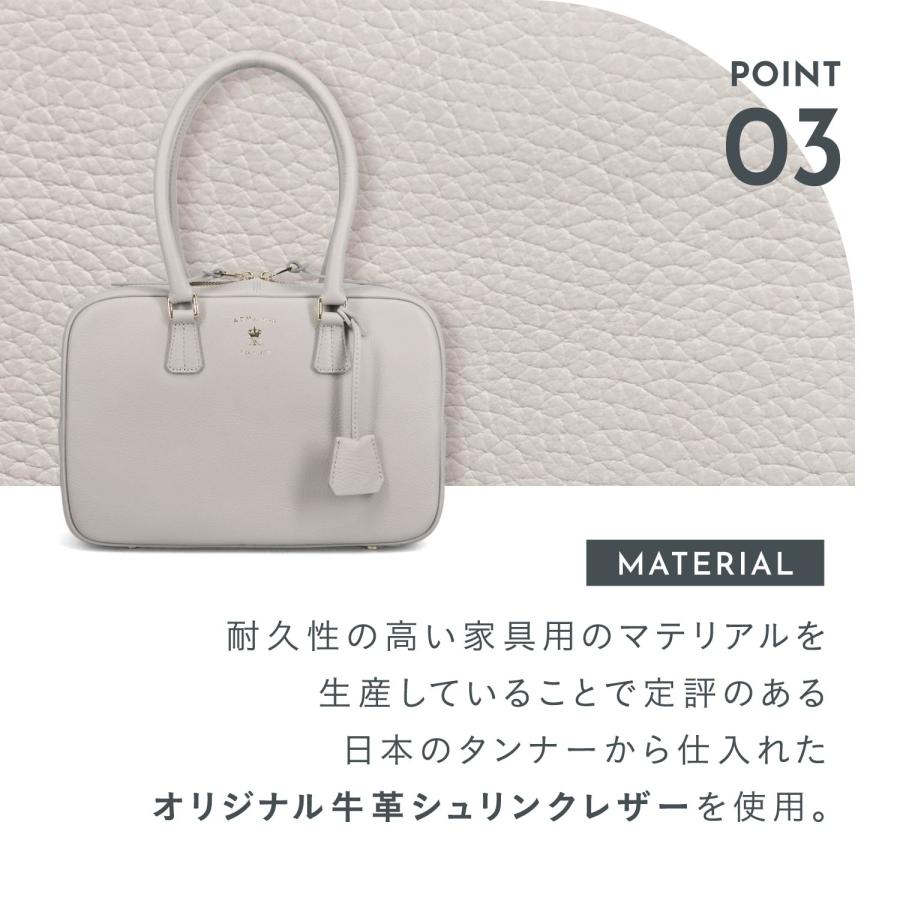 A.D.M.J. アクセソワ・ドゥ・マドモワゼル ボストンバッグ レディース 本革 小さめ グレー ネイビー ベージュ ACS01183の画像