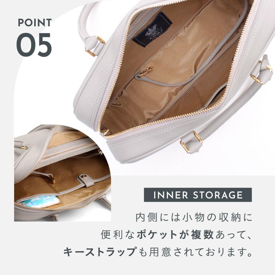 A.D.M.J. アクセソワ・ドゥ・マドモワゼル ボストンバッグ レディース 本革 小さめ グレー ネイビー ベージュ ACS01183の画像