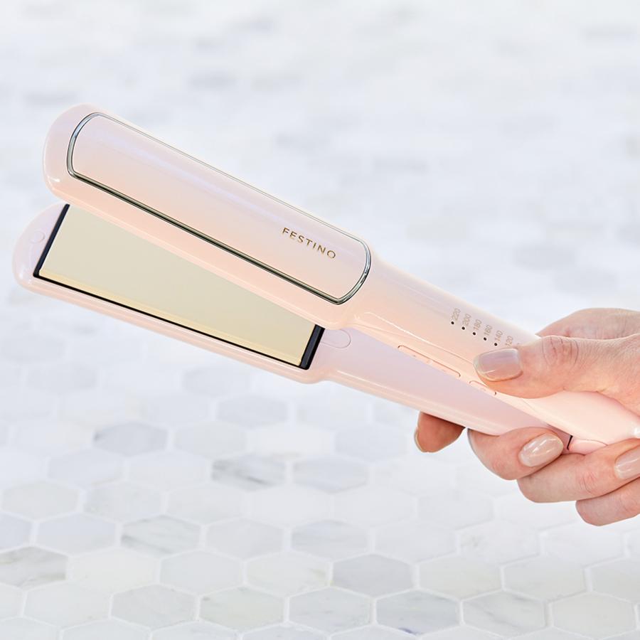 FESTINO フェスティノ ヘアアイロン ストレート コテ 24mm 軽量 収納ポーチ付 SMHB-020 母の日 FESTINO（フェスティノ） ヘアアイロン ストレート コテ 24mm 軽量