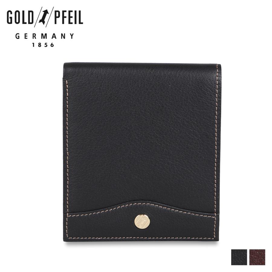 ゴールドファイル GOLD PFEIL 二つ折り財布 メンズ 本革 OXFORD ブラック バーガンディー 黒 GP10518 | GOLD PFEIL
