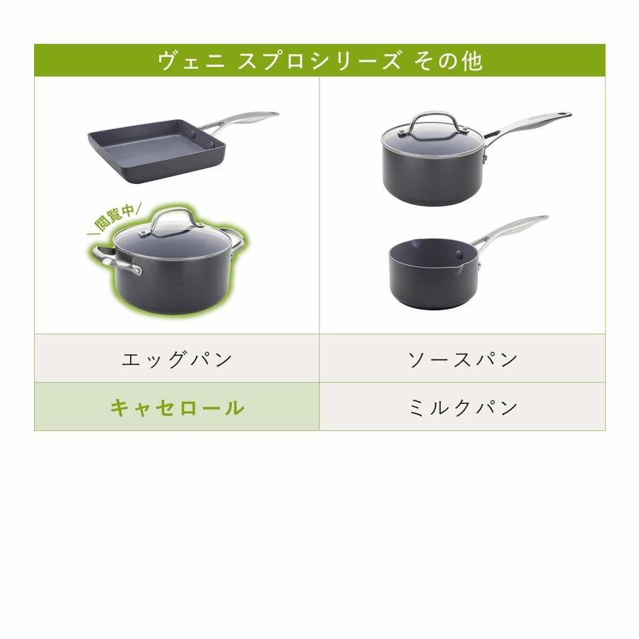 特典付き グリーンパン GREENPAN ヴェニスプロ 両手鍋 20cm 3.1L IH ガス対応 VENICE PRO ブラック 黒 CC000655-001の画像