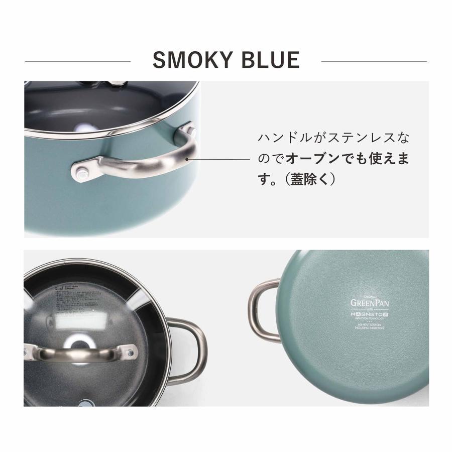 特典付き グリーンパン GREENPAN 両手鍋 メイフラワー キャセロール 20cm 3.1L IH ガス対応 蓋付き MAY FLOWER CC002177-001の画像