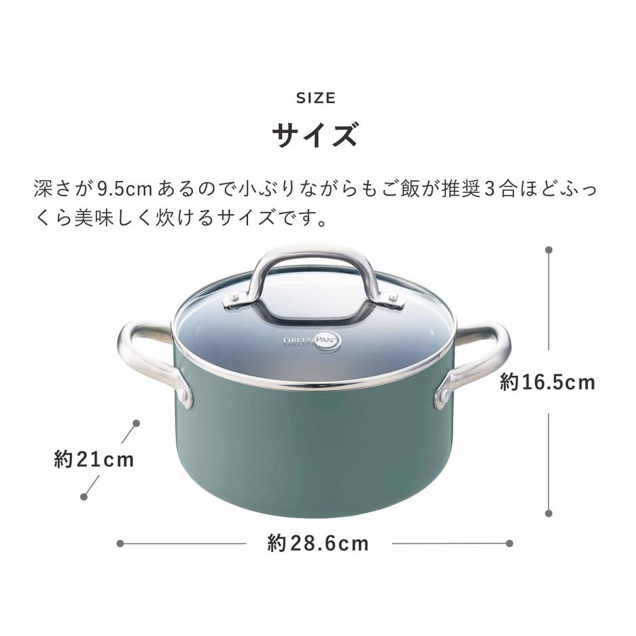 特典付き グリーンパン GREENPAN 両手鍋 メイフラワー キャセロール 20cm 3.1L IH ガス対応 蓋付き MAY FLOWER CC002177-001の画像