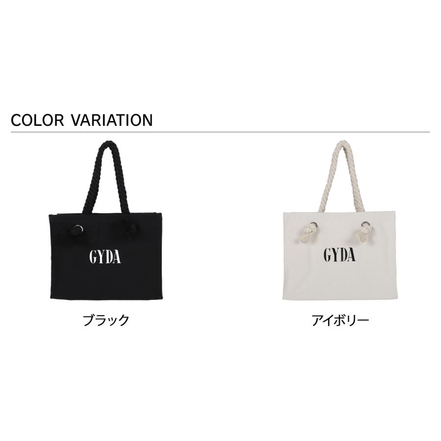 GYDA ジェイダ トートバッグ キャンバス ショッパー風 レディース A4サイズ対応 軽い TOTE BAG ブラック アイボリー 黒 GY-B191｜sneak｜04