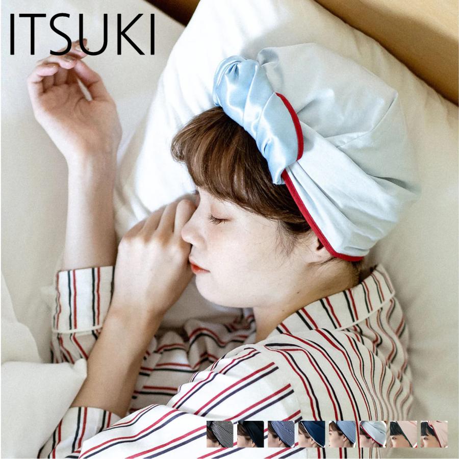 ITSUKI HAIR CREPERIE ナイトキャップ ギンガム ピンクホワイトグリーン レディース