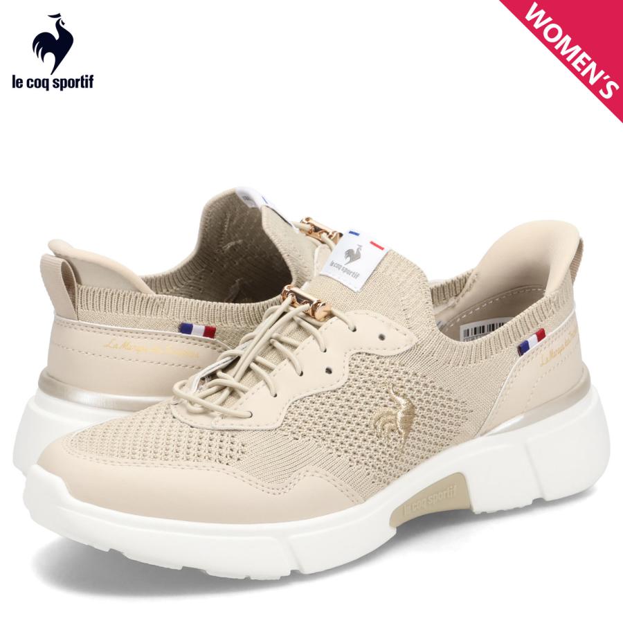 ルコック スポルティフ le coq sportif スニーカー LCS ロワール レディース 3Eワイズ 撥水 軽量 LCS LOIRE ベージュ LU5SSN06LZ le coq sportif（ルコックスポルティフ） ルコック スポルティフ