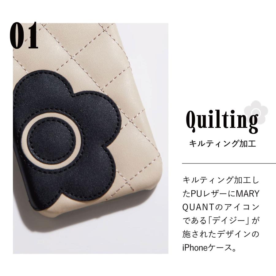 MARY QUANT マリークヮント iPhone 13 ケース スマホ 携帯 レディース マリクワ PU QUILT LEATHER BACK CASE IP13-MQ03｜sneak｜06