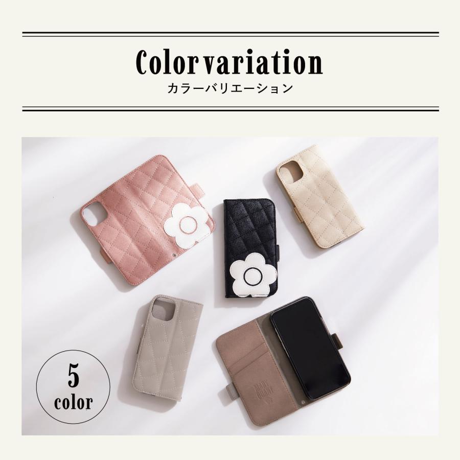 MARY QUANT マリークヮント iPhone 14 13 ケース スマホケース 携帯 レディース PU QUILT LEATHER BOOK TYPE CASE｜sneak｜14