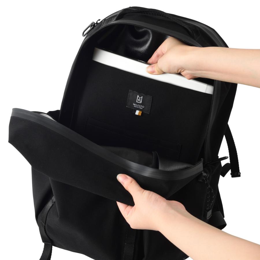 ミレスト MILESTO バック ュック バックパック サイド バックル メンズ レディース 撥水 SIDE BUCKLE BACKPACK ブラック MLS843 | MILESTO | 09