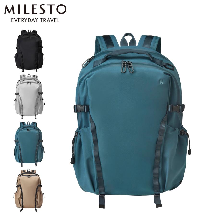 ミレスト MILESTO リュック バッグ バックパック サイド バックル メンズ レディース Lサイズ 撥水 SIDE BUCKLE BACKPACK L ブラック | MILESTO