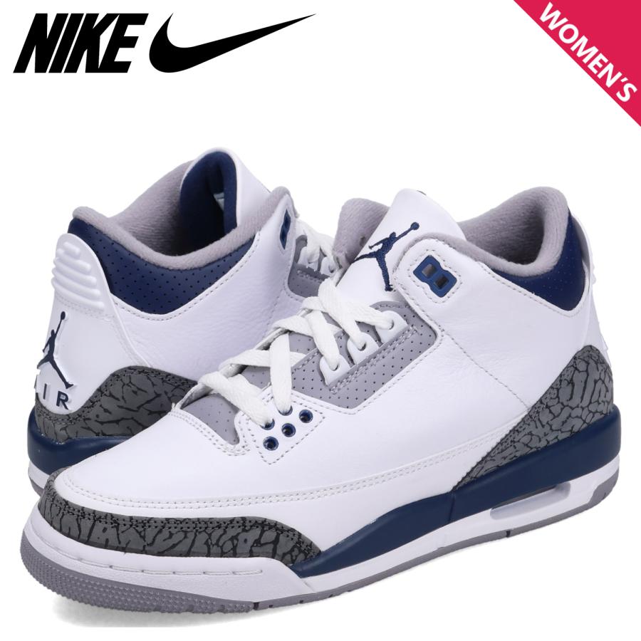 Jordan 3ホワイト/グレー/ブルー スニーカー ナイキ NIKE エアジョーダン3 レトロ スニーカー メンズ AIR