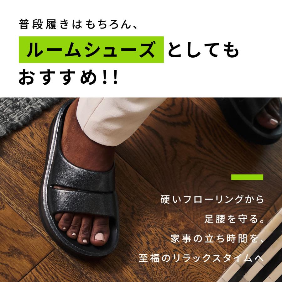 ウーフォス OOFOS リカバリースライドサンダル ウーメガ ウーアー レディース 厚底 OOmega OOahh ブラック ベージュ 黒 2000730 正規品 爆買の画像