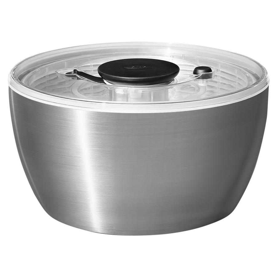 oxo オクソー サラダスピナー 野菜水切り器 ステンレス 手動 回転式 STAINLESS SALAD SPINNER 1071497｜sneak｜02