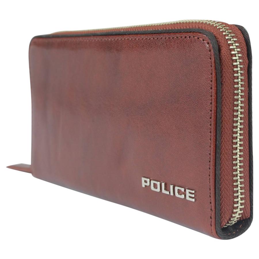 ポリス POLICE 財布 長財布 メンズ ラウンドファスナー レザー