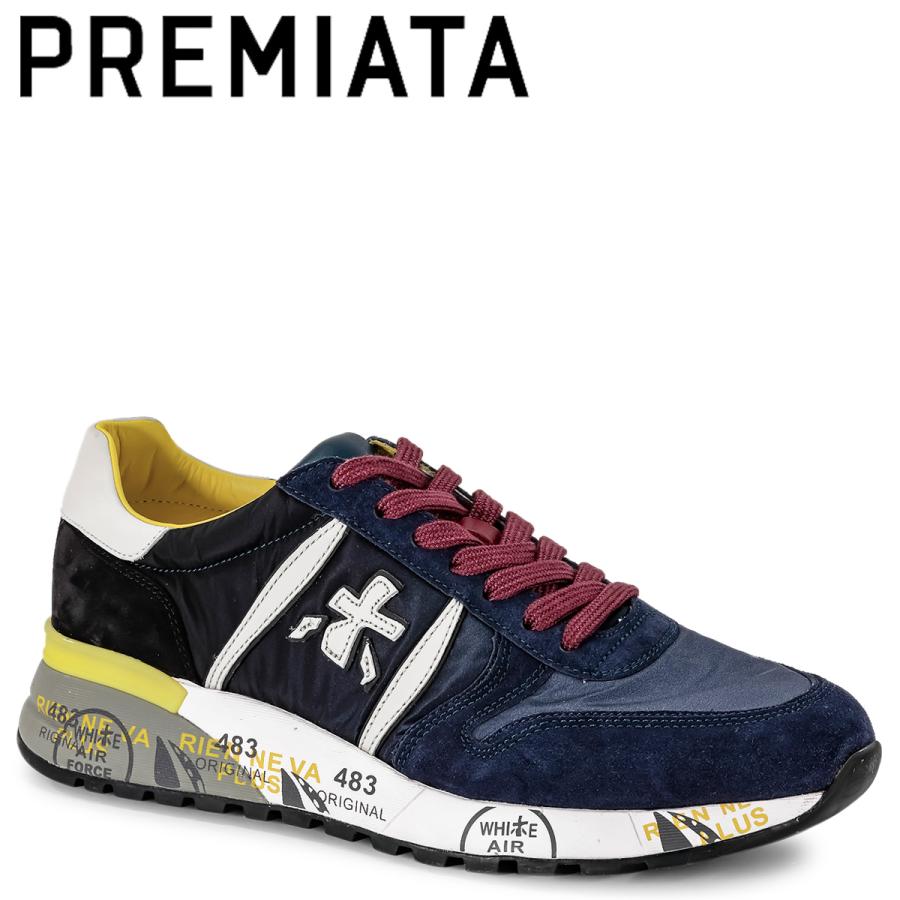 最新の激安 プレミアータ ホワイト Premiata White ランダー スニーカー メンズ Lander ネイビー 4948lander 公式 Afa Net Co
