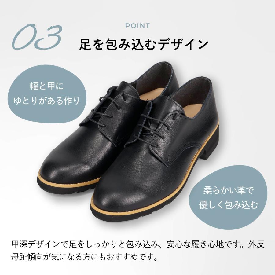 レシピ RECIPE シューズ レースアップ マニッシュシューズ レディース 本革 2Eワイズ ブラック 黒 RP-308K_6