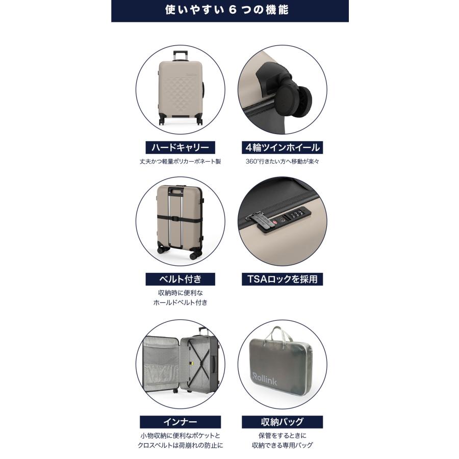 Rollink ローリンク スーツケース キャリーケース フレックス 360° スピナー バッグ メンズ レディース 80L 大容量 軽量 4輪 705 爆買の画像