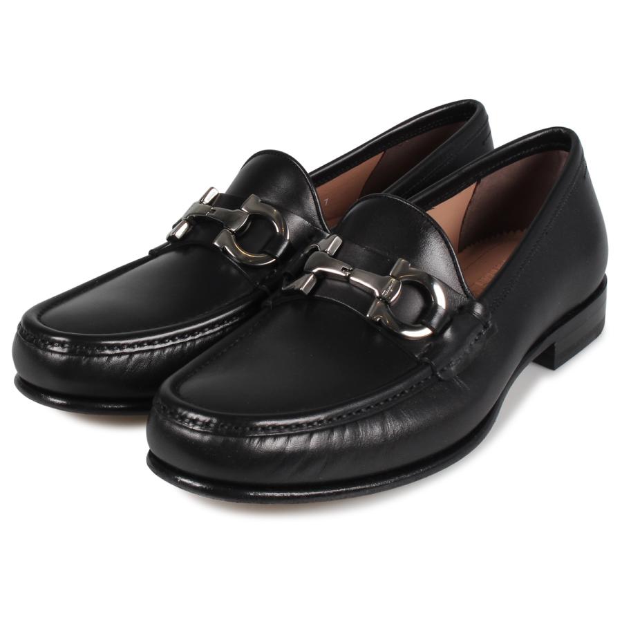 ブラック サルヴァトーレフェラガモ Salvatore 靴 ローファー サイズ9 レザー 1/2 メンズ/1/ N07 モカシン 黒