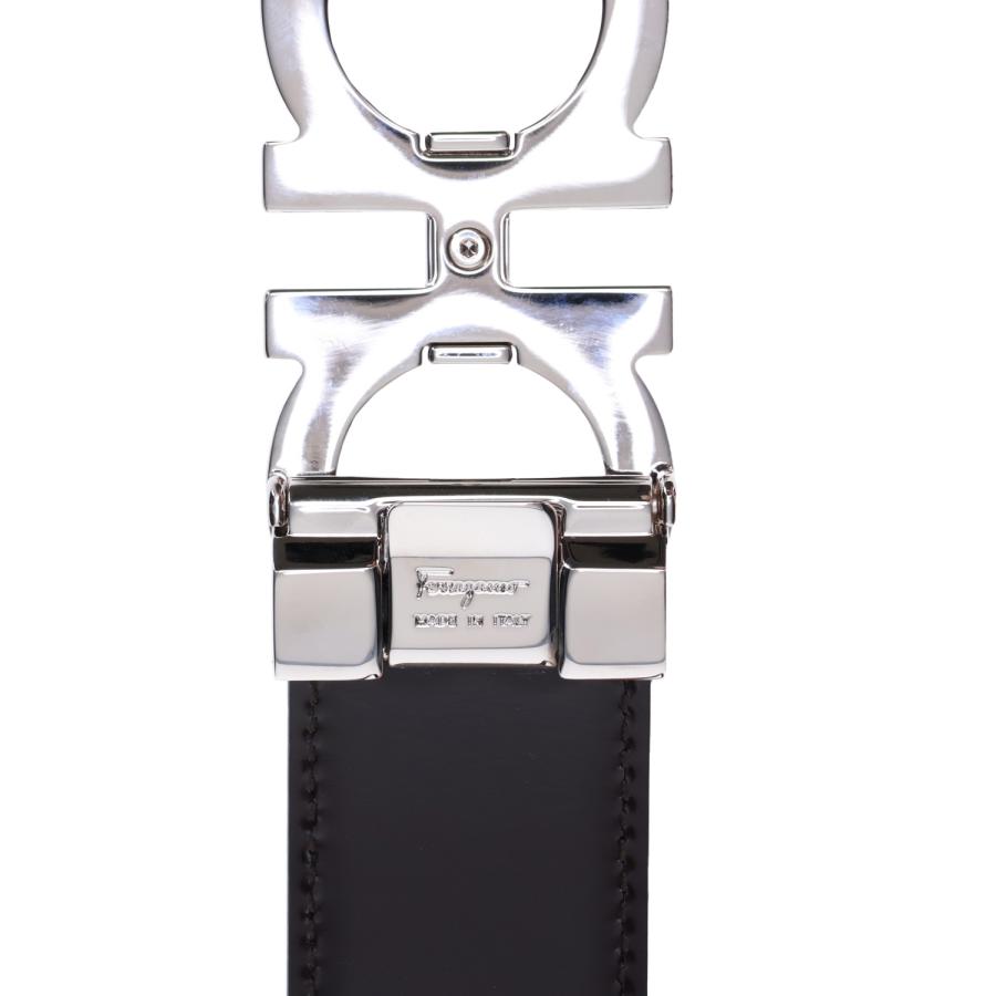 サルヴァトーレ フェラガモ Salvatore Ferragamo レザーベルト メンズ リバーシブル 本革 イタリア製 REVERSIBLE LEATHER BELT ブラック 黒 670141 754465｜sneak｜05