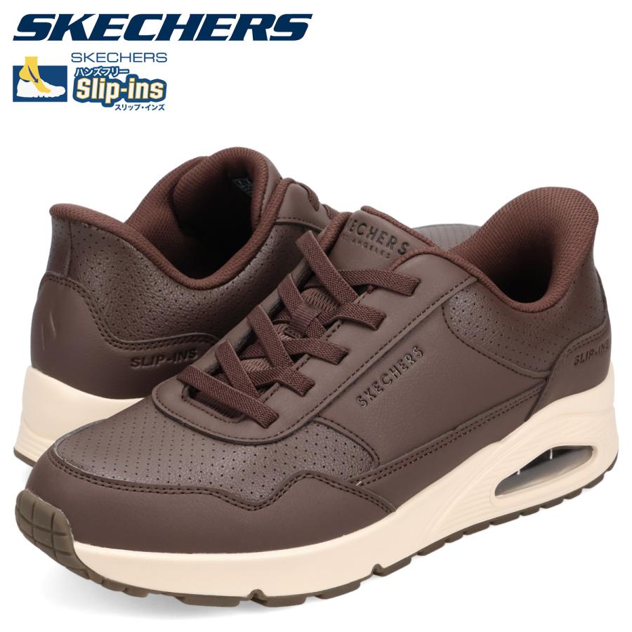 スケッチャーズ SKECHERS スニーカー ウノ バンクシアラックス メンズ UNO BANKSIA LUXE ブラウン 183023 SKECHERS（スケッチャーズ） スニーカー ウノ バンクシアラックス