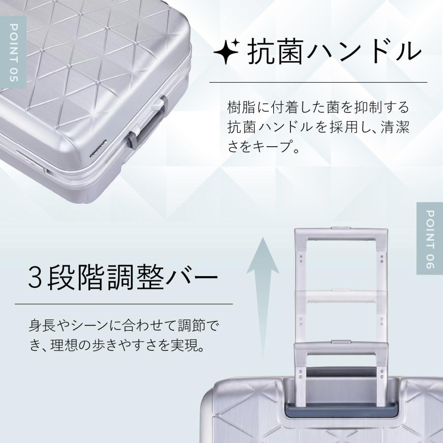 サンコー SUNCO スーツケース キャリーバッグ 極軽 メンズ レディース 超軽量 93L ハード フレーム TSAロック搭載 SUPER LIGHTS MGC MGC2-69の画像