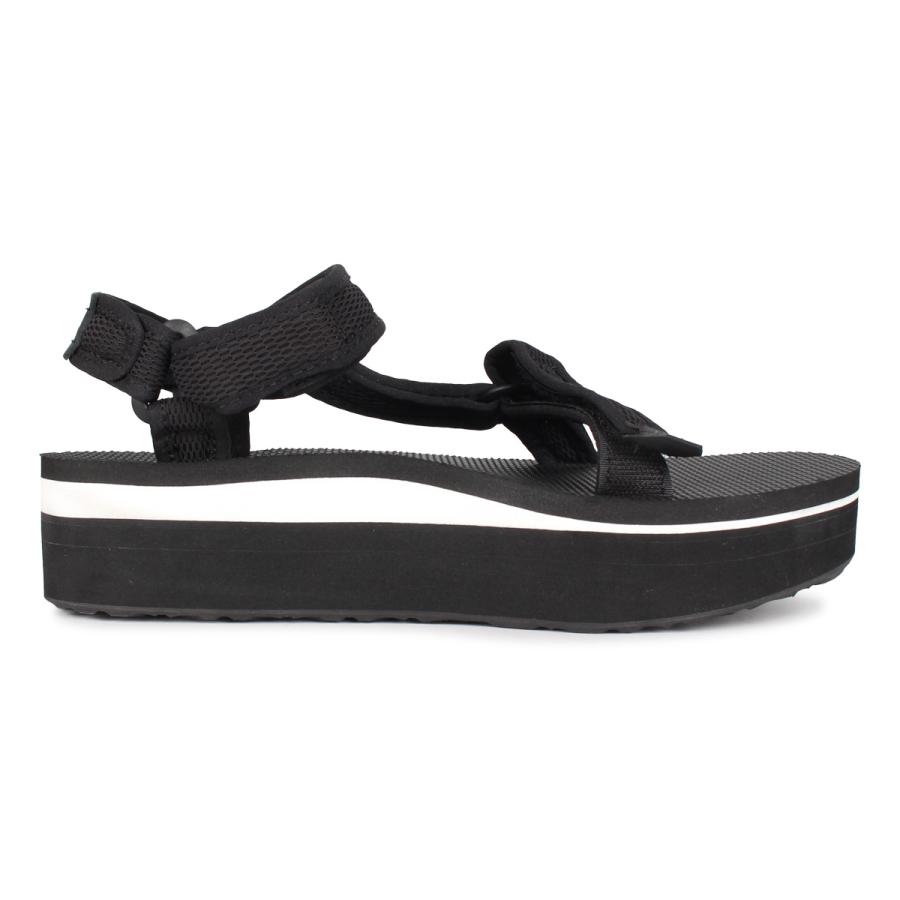 Teva テバ スポーツサンダル フラットフォーム レディース 厚底 FLATFORM UNIVERSAL MESH PRINT ブラック ホワイト 1102451 | Teva | 04