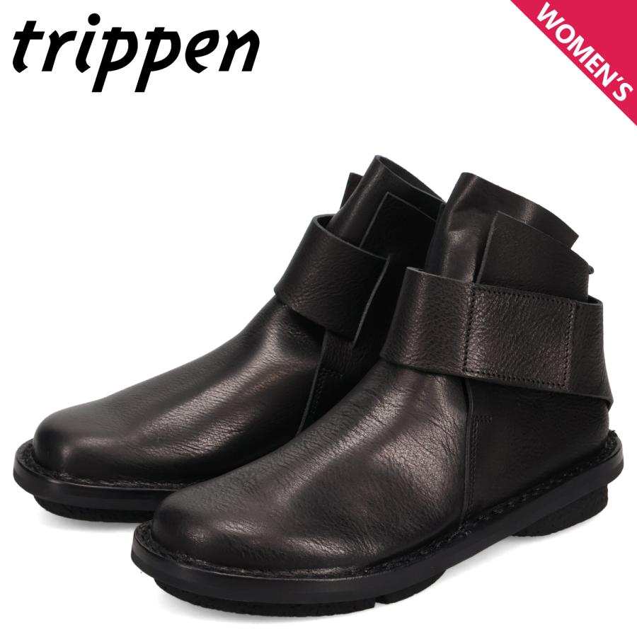 trippen トリッペン ブーツ ショートブーツ レザー ベース レディース 本革 幅広 BASE-WAW252 ブラック 黒 601-4725 trippen（トリッペン） ブーツ ショートブーツ レザー ベース