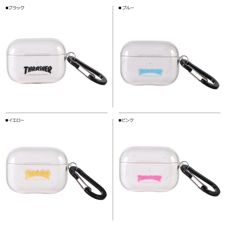 スラッシャー THRASHER AirPods Proケース カバー エアーポッズ プロ ポーチ メンズ レディース Logo ブラック ブルー イエロー ピンク 黒｜sneak｜06