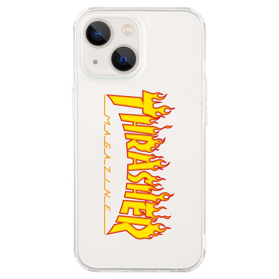 スラッシャー THRASHER iphone13 mini スマホケース メンズ レディース 携帯 アイフォン クリア 透明 ブラック ブルーイエロー ピンク ネコポス可｜sneak｜13