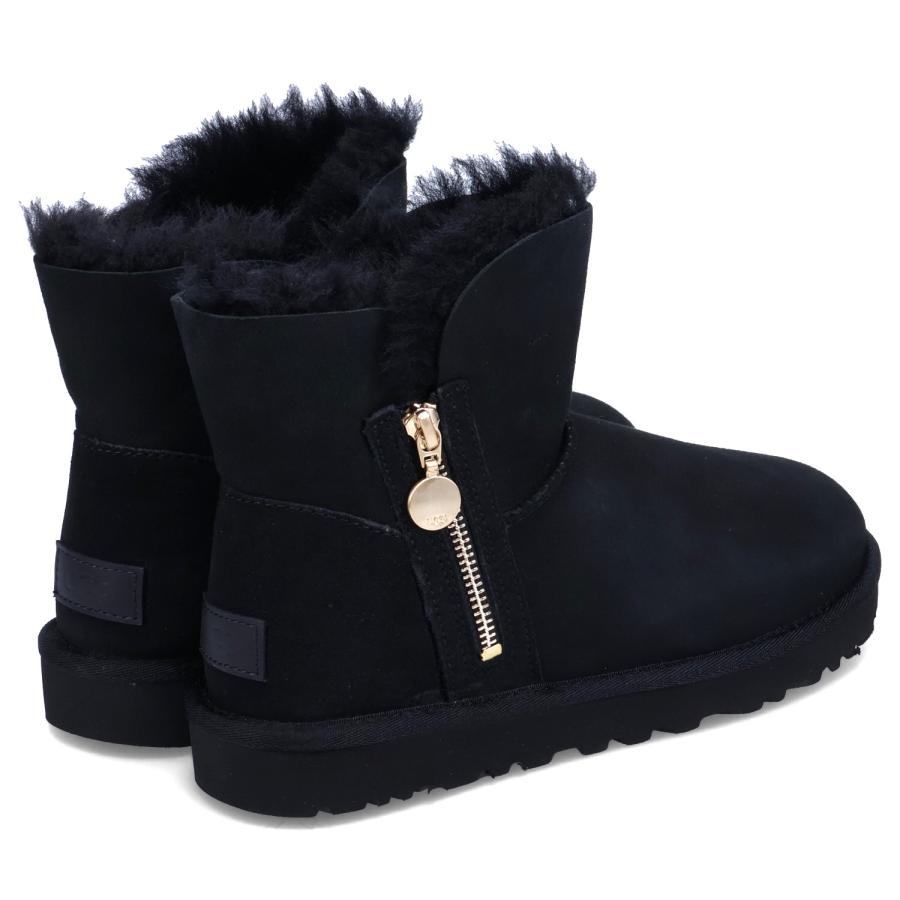 UGG ブラック ムートンブーツ Mini Bailey ブーツ UGG アグ ブーツ ムートンブーツ ベイリー ジップ ミニ