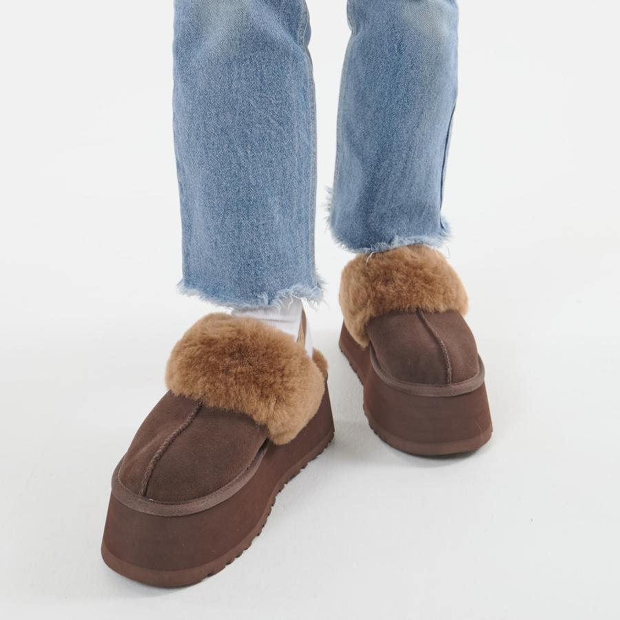 UGG（アグ） サンダル ファー ファンケット レディース 厚底 FUNKETTE