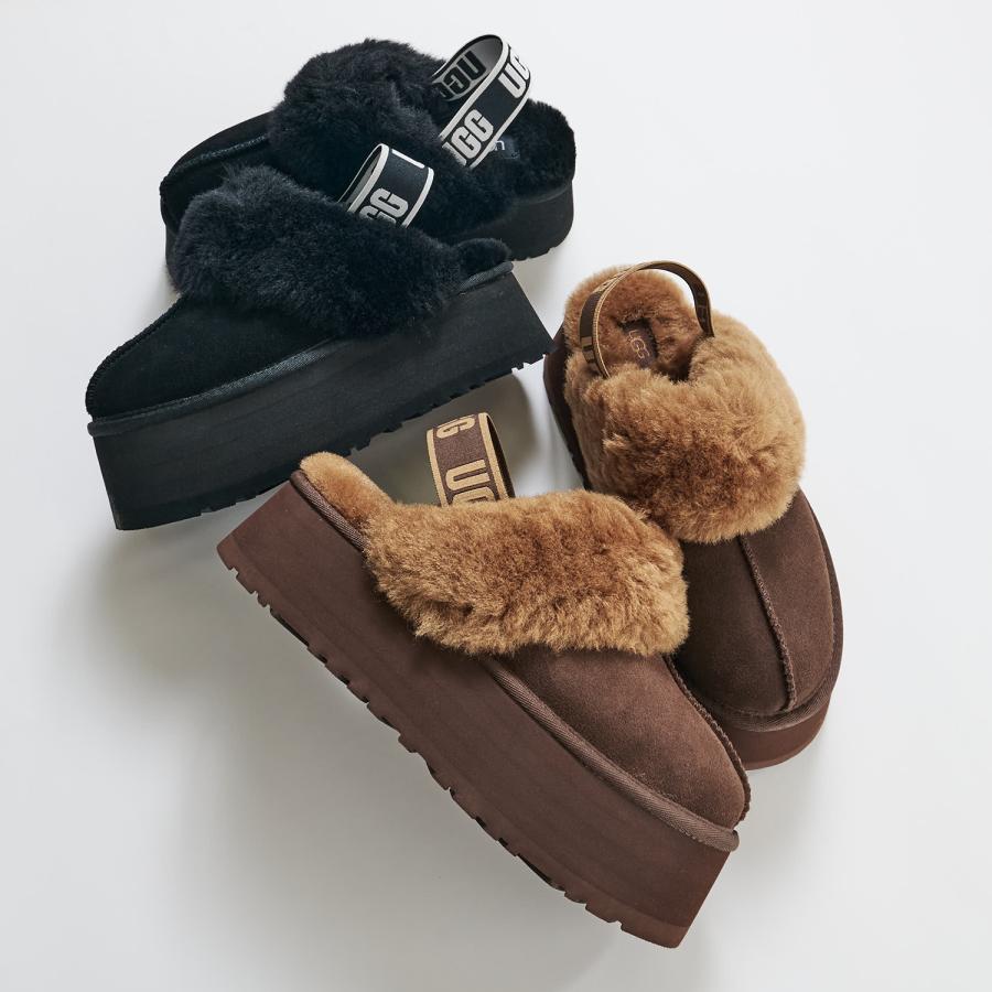 UGG（アグ） サンダル ファー ファンケット レディース 厚底 FUNKETTE