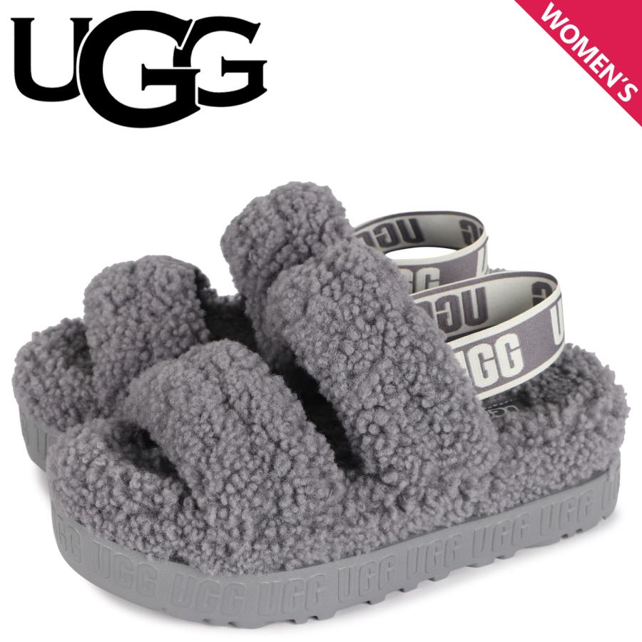 UGG アグ ストラップサンダル オー フラッフィータ レディース ファー 