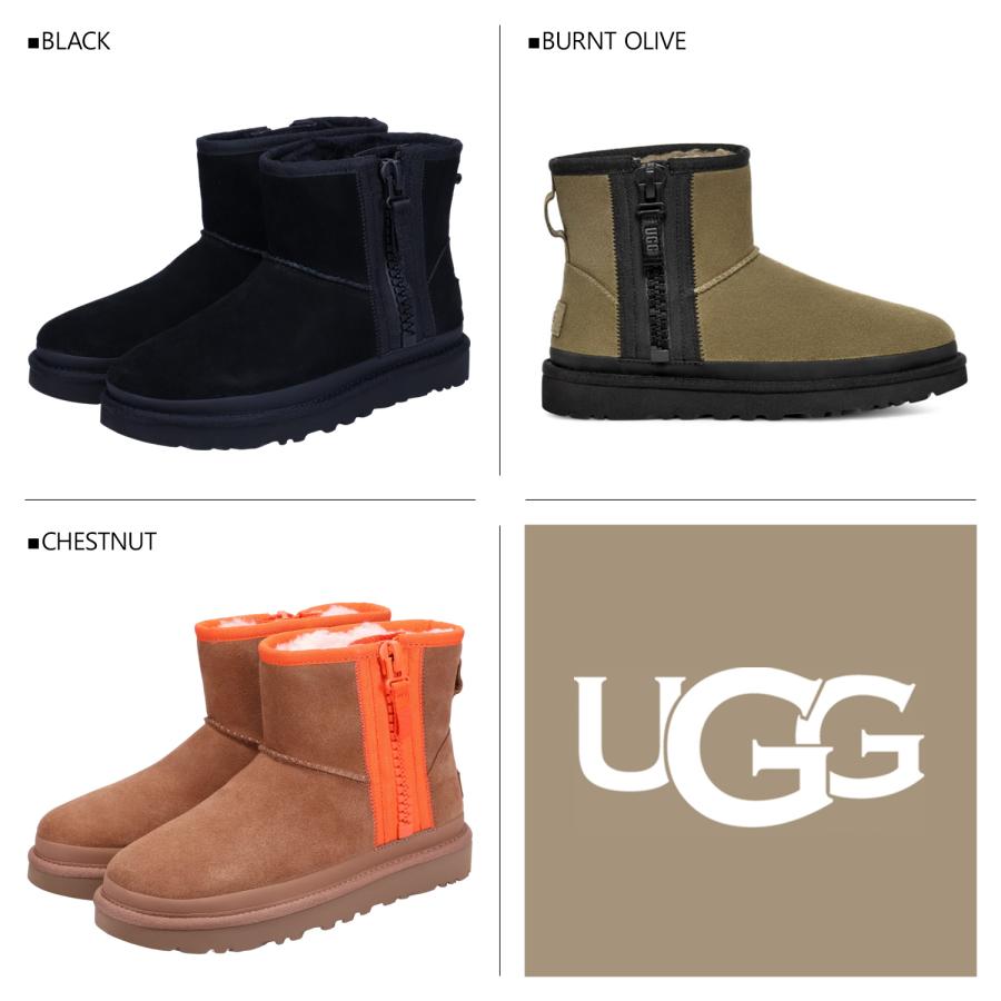 UGG クラシックミニ ジッパー テープロゴ ムートンブーツ UGG（アグ） ブーツ ムートンブーツ クラシック ミニ ジッパー テープ
