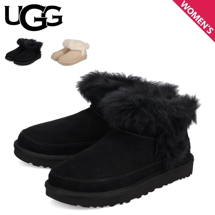 UGG アグ ブーツ ムートンブーツ レディース ショート シープスキン W CLASSIC ULTRA MINI CHALET ブラック ベージュ 黒 1173832 UGG（アグ） ブーツ ムートンブーツ ショート レディース シープスキン