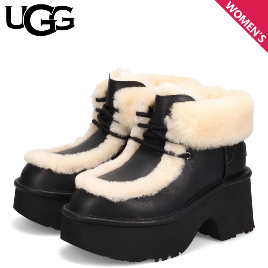 UGG（アグ） ブーツ ムートンブーツ エスミー レザー レース アップ
