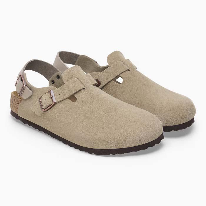 毎日発送 ビルケンシュトック トキオ 2 メンズ レディース 普通幅 トープ ベージュ スエード BIRKENSTOCK TOKIO II SUEDE TAUPE 1028287の画像