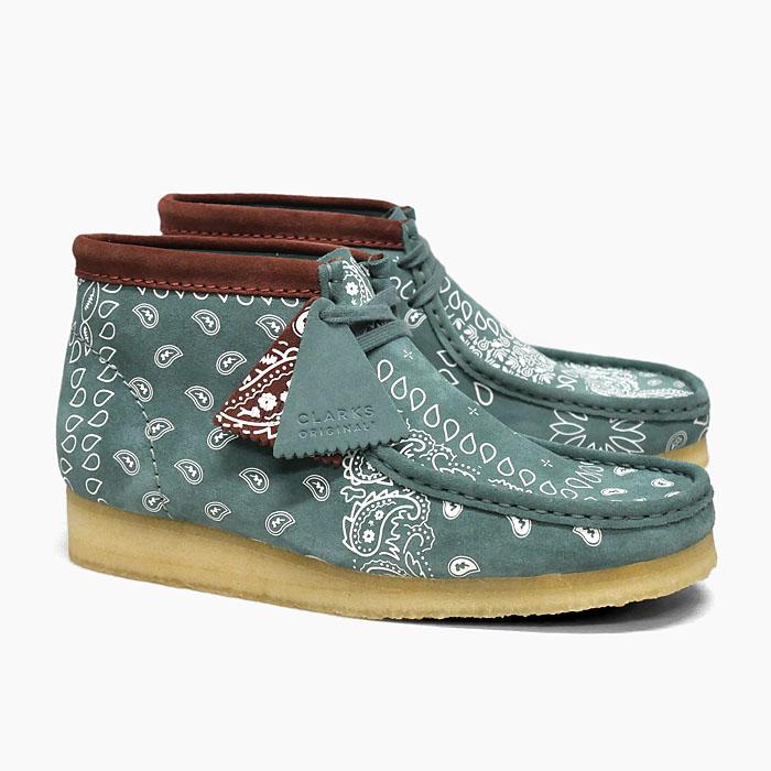 クラークス ワラビーブーツ CLARKS WALLABEE BOOT GREEN PAISLEY 26168803 メンズ/スエード/緑/ペイズリー/ブーツ/スニーカー/並行輸入品｜sneaker-bouz｜05