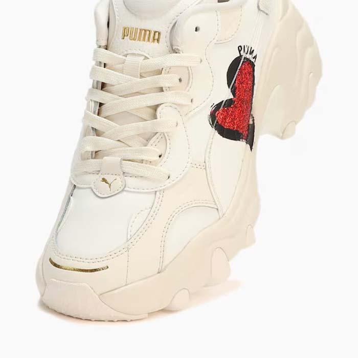 プーマ 厚底スニーカー レディース PUMA パルサー ウェッジ ウィメンズ ハート ラメ ベージュ 白 レザー 人気 PULSAR WEDGE W HEART 398674-01｜sneaker-bouz｜08