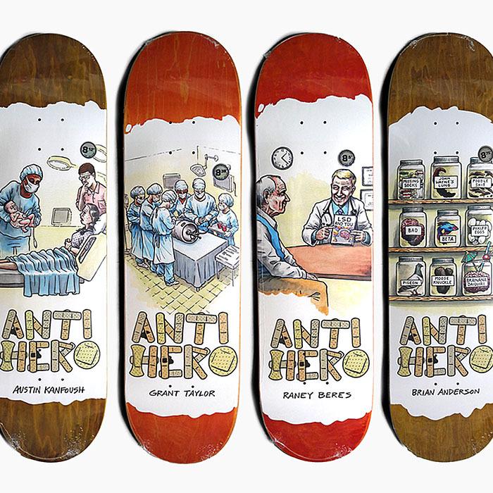 ANTIHERO（アンタイヒーロー） 【スケボー デッキ 8.12 8.38 8.5 8.75