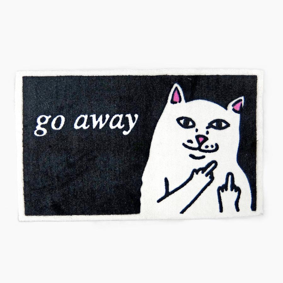 RIPNDIP リップンディップ ラグマット GO AWAY RUG [BLACK RND0641] ラグ カーペット インテリア 黒 白 ブラック  ホワイト 猫 :goawayrug:スニーカー坊主 - 通販 - Yahoo!ショッピング