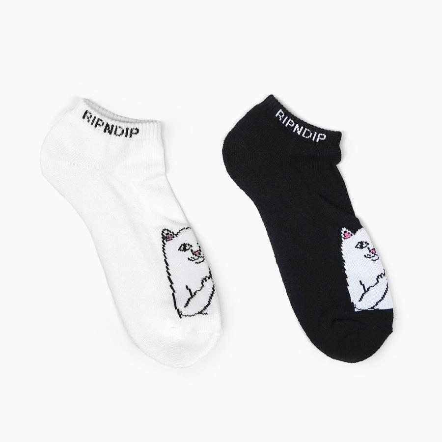 RIPNDIP リップンディップ LORD NERMAL ANKLE SOCKS [BLACK WHITE]靴下 ユニセックス メンズ レディース くるぶしソックス ショートソックス 白 黒｜sneaker-bouz