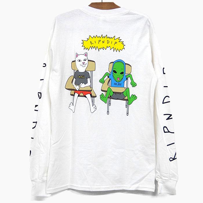 RIPNDIP（リップンディップ） Tシャツ 長袖 ロンT 黒 白 BUTZ UP 