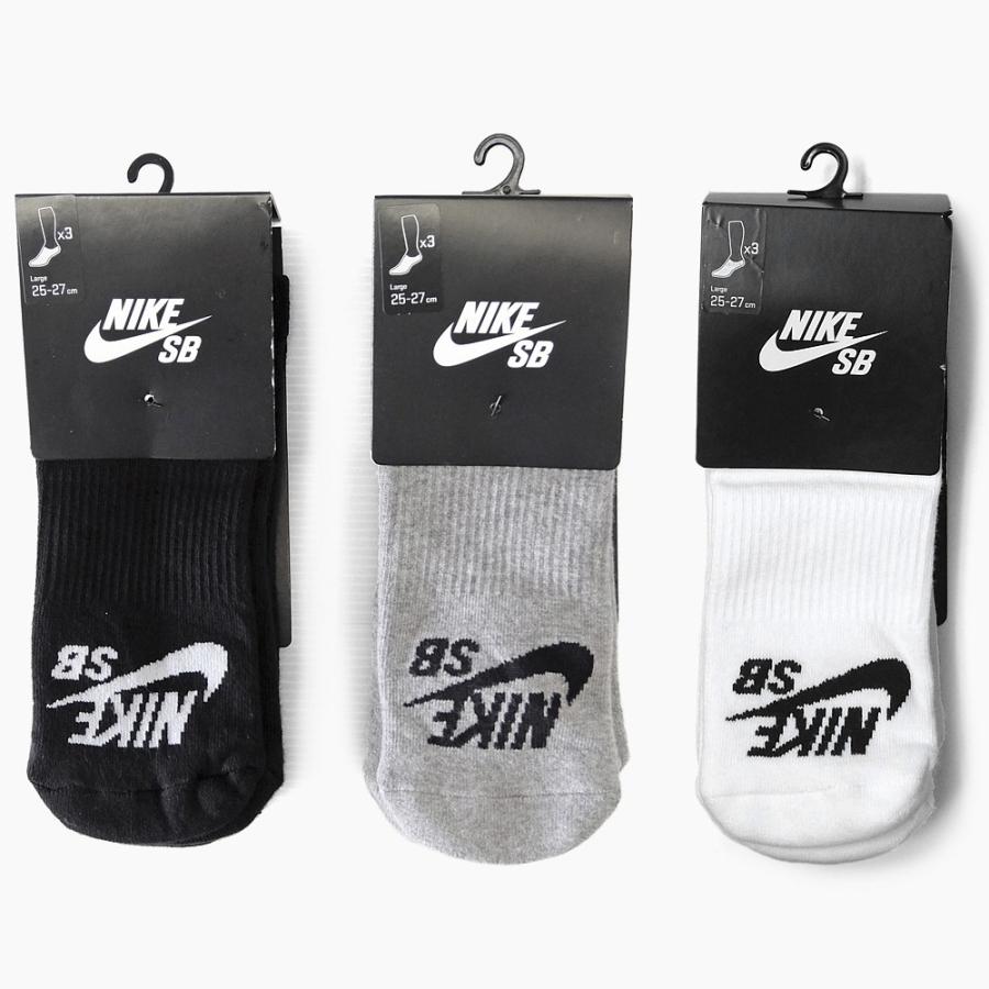 NIKE SB ナイキ エスビー 3P SOCKS [SX4921 BLACK 001 DGREYHEATHER 004 WHITE 100] メンズ レディース ノーショウ ソックス 靴下 SKATEBOARDING 黒 グレー 白｜sneaker-bouz