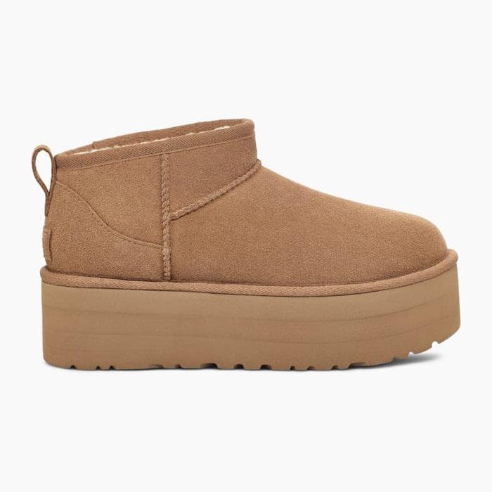 美品✨SALE✨️UGG ムートンブーツ ベージュ 厚底 UGG アグ ムートンブーツ CLASSIC ULTRA MINI PLATFORM 1135092