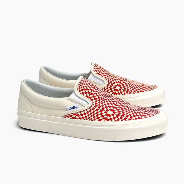 red n white vans