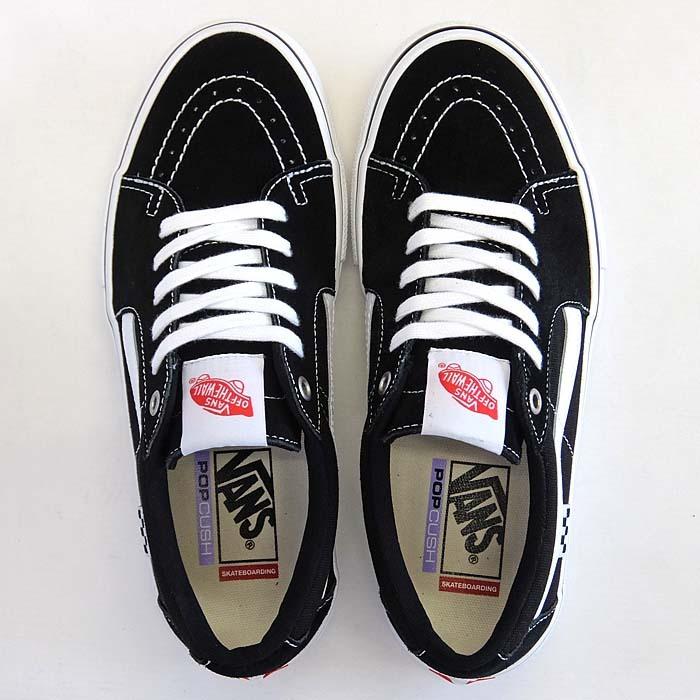 【バンズ スケシュー】VANS SKATE SK8-LOW  VN0A5FCFY28[スケートロー/メンズ/ヴァンズ/スニーカー/スエード/キャンバス/黒白/SKATEBOARDING/プロ/PRO/USA企画]