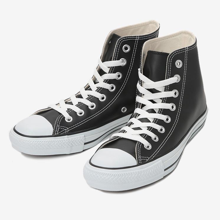 交換送料片道無料 コンバース スニーカー レザー オールスター ハイ ブラック LEA ALL STAR HI 1B908 CONVERSE（コンバース） 交換送料片道無料 スニーカー レザー