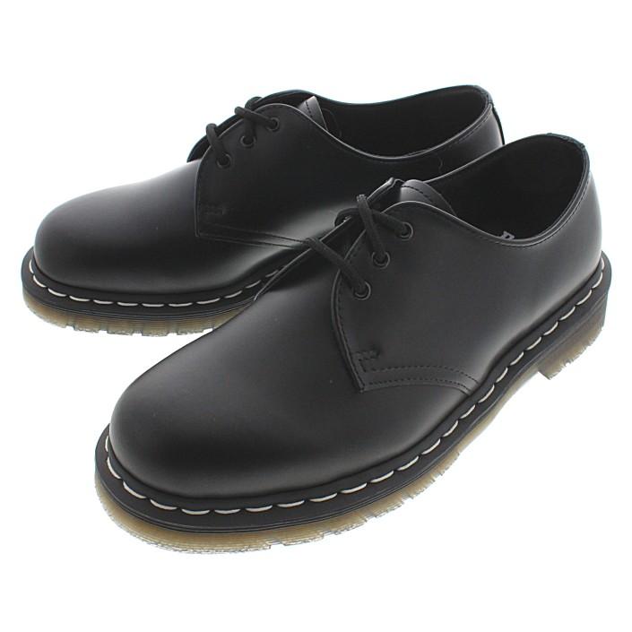 交換返品送料無料 ドクターマーチン Dr.Martens 1461 ホワイトステッチ 3ホールシューズ 1461 WS ブラック 24757001 定番｜sneaker-soko