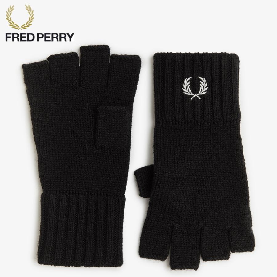 美品　FRED PERRY フレッドペリー　手袋　サイズ24 c8156-blk.jpg